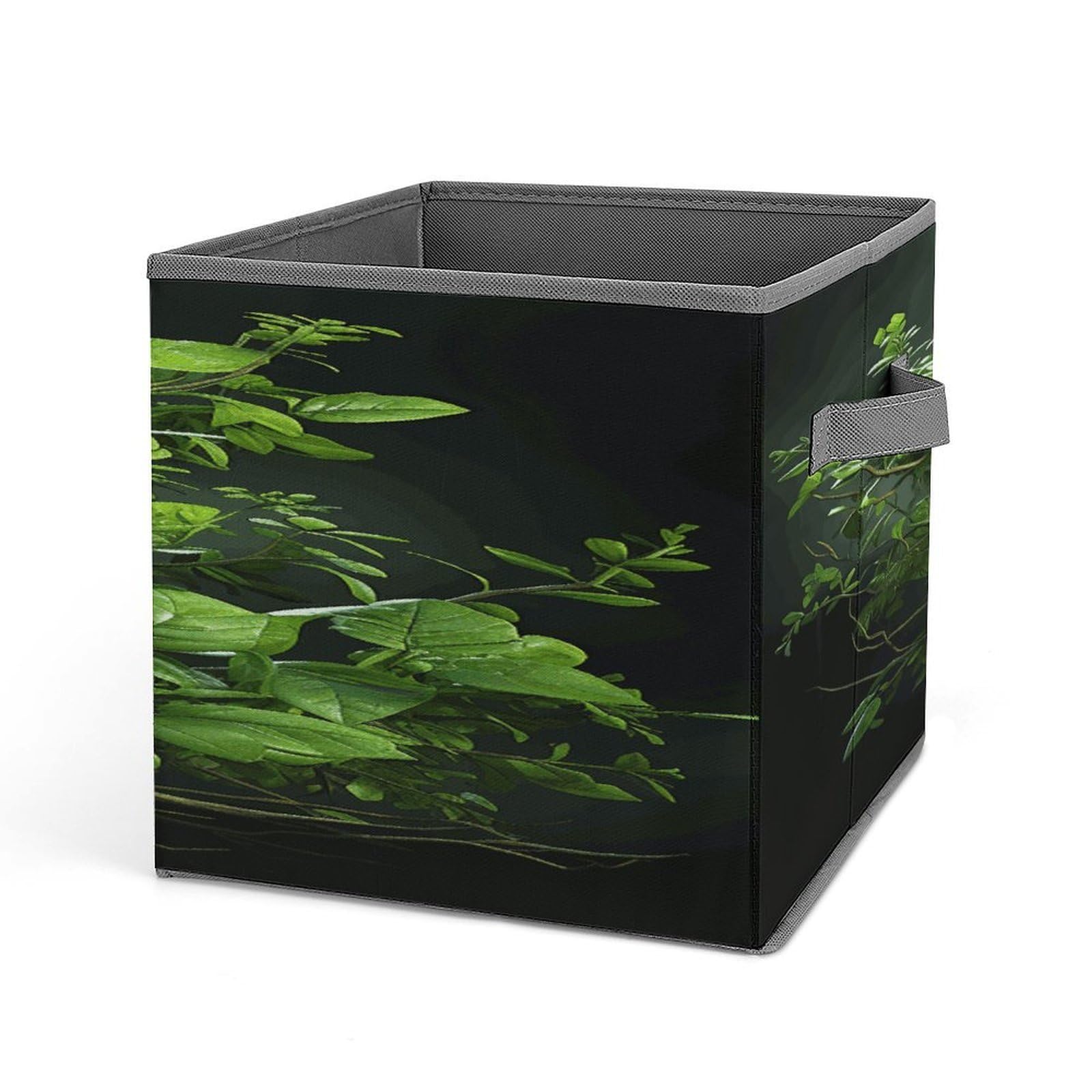 Fekiloot Style Green Leaves Storage Bins Storage Baskets