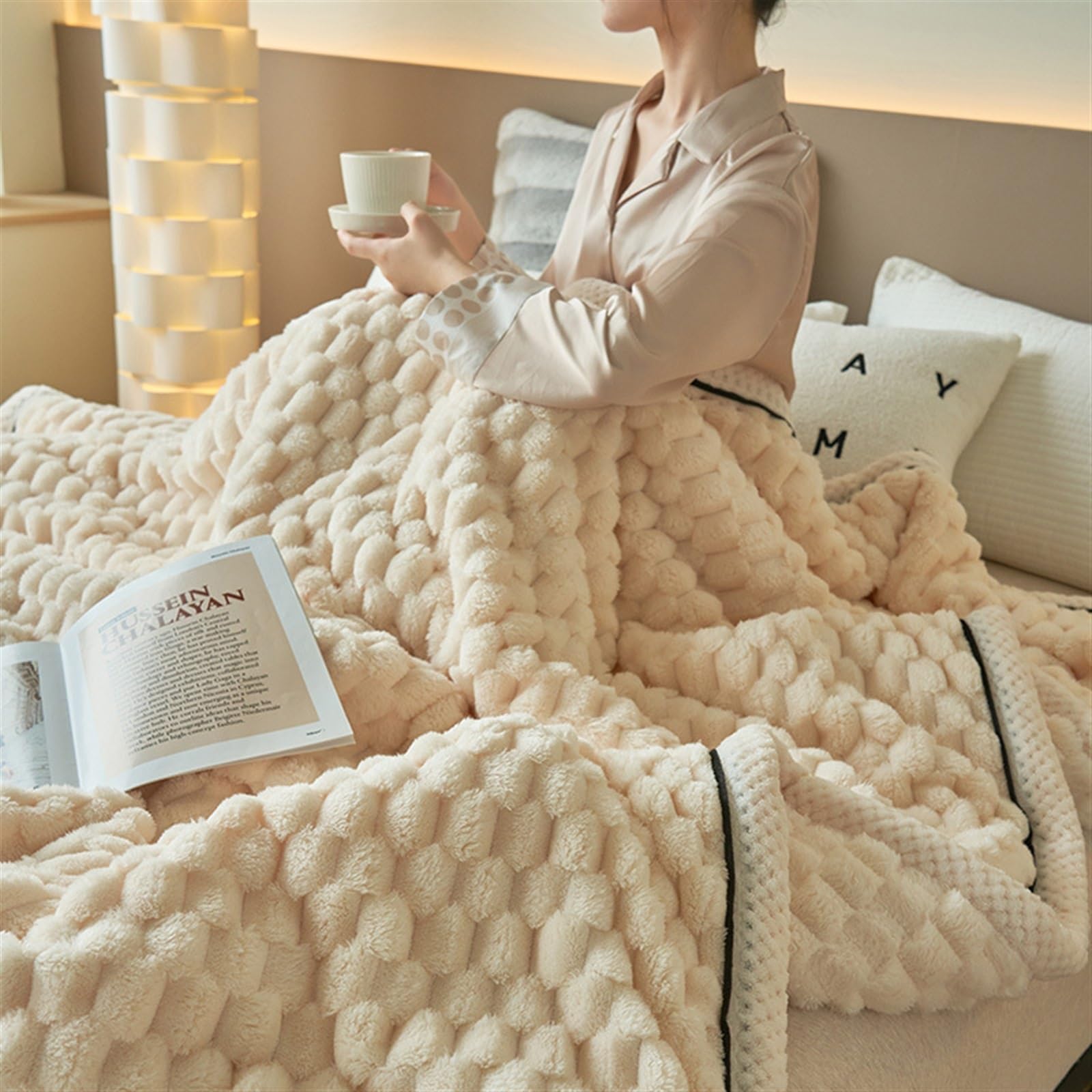 Coperta ponderata – Coperta in morbido pile, grande e accogliente coperta per divano letto per adulti