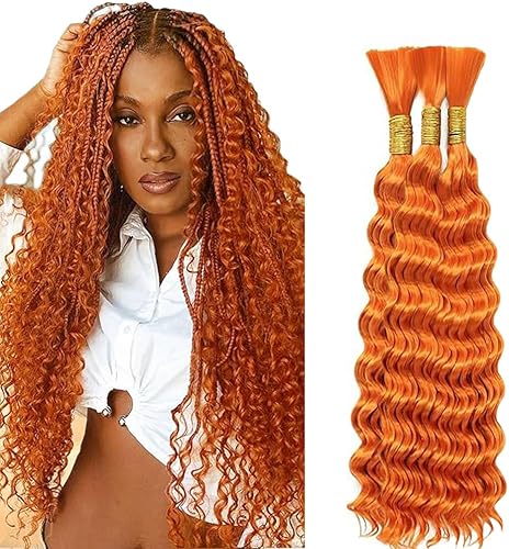 WuvuSnm Human Hair Braiding Deep Wave Boho Braids Bulk Hair Weave Natural Extens