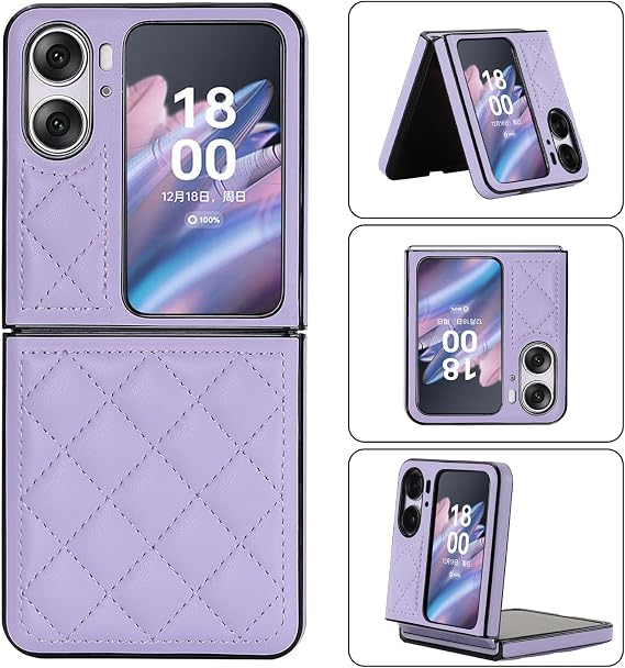 Protective Phone Case for Oppo Find N2 Flip Fold Barrier Free Purple