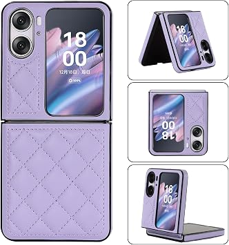 Protective Phone Case for Oppo Find N2 Flip Fold Barrier Free Purple