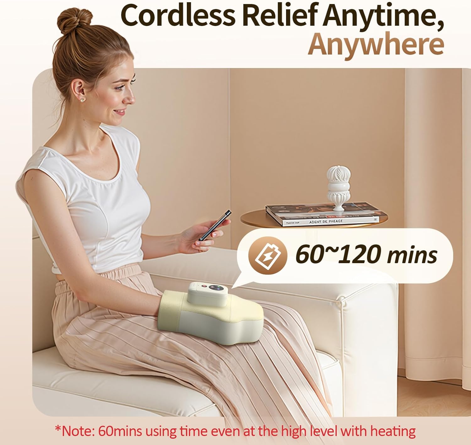 Comfytemp Hand Massager with Heat and Compression, Cordless Fingers, Palm and Wrist Massage Machine for Carpal Tunnel, Arthritis, Circulation and Pain Relief, Birthday Gift for Men Women Seniors - Image 5