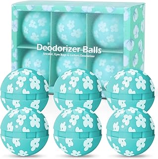 Deodorizer Balls, Cotton Shoe Deodorizer Balls, Odor Deodorizer Balls for Shoes, Gym Bags, Drawers and Locker, Easy Twist Lock/Open Mechanism,6 Pack
