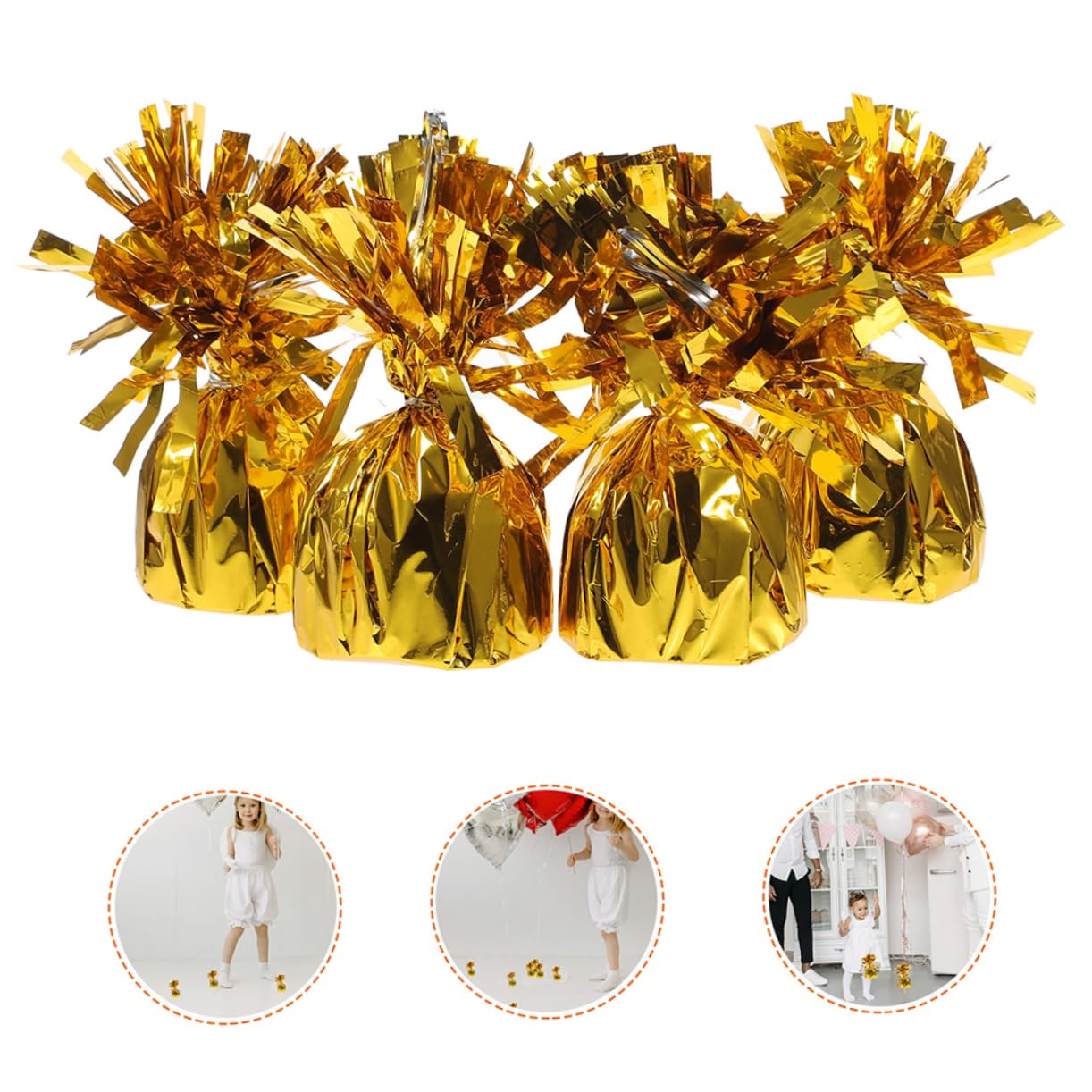 Cabilock Pesi Per Palloncini Dorati - Set Da 8 Per Palloncini Supporti Resistenti Per Palloncini Ad Elio Aggiungi Un Tocco Di Raffinatezza Tuo Evento