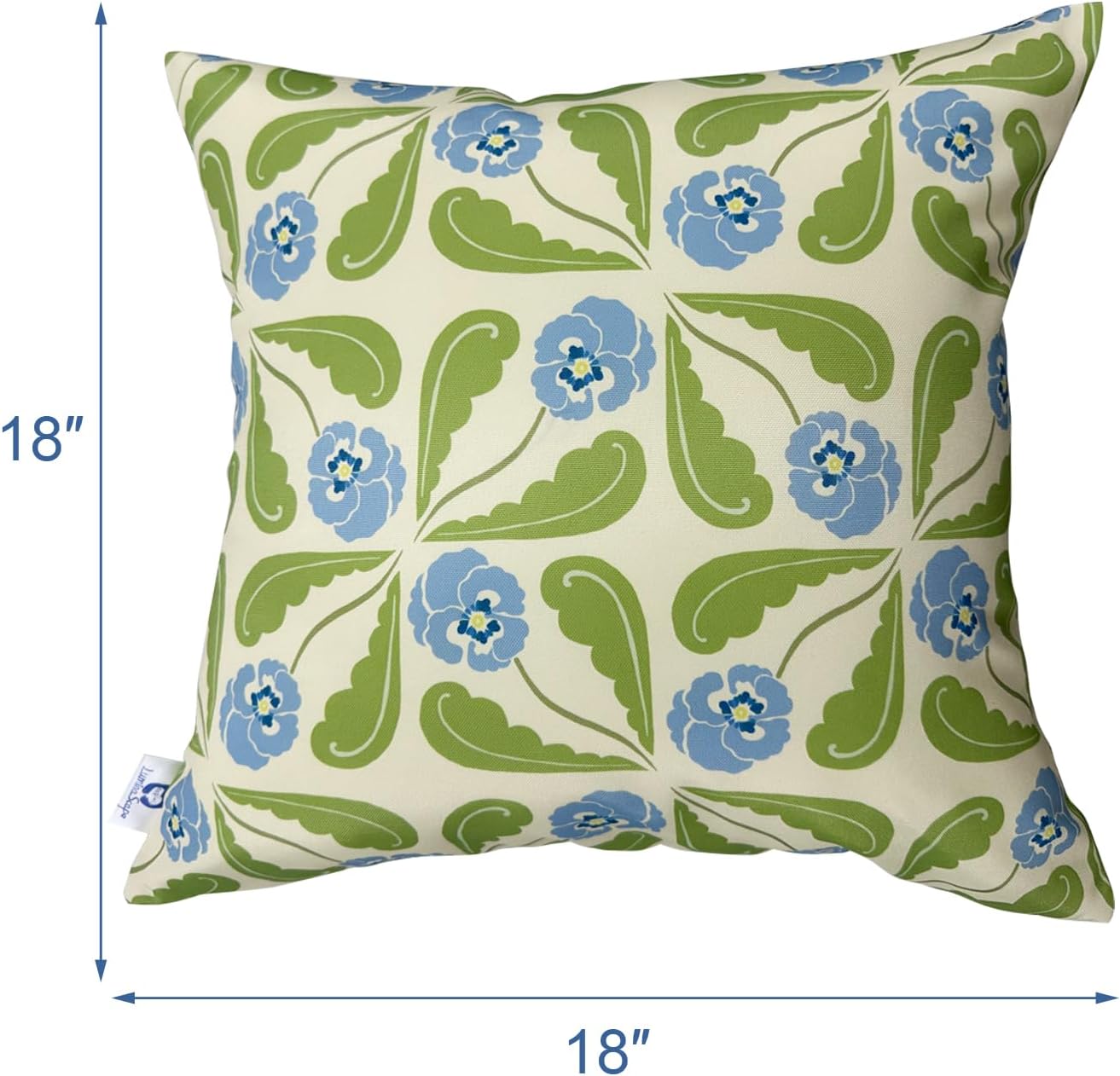 Outdoor Pillows 18x18 with Insert, Waterproof Stain Resistant Patio Pillows, Soft Fluffy Decorative Floral Outdoor Cushions for Patio Furniture, Garden, Poolside, Porch, Balcony, Phalaenopsis orchid