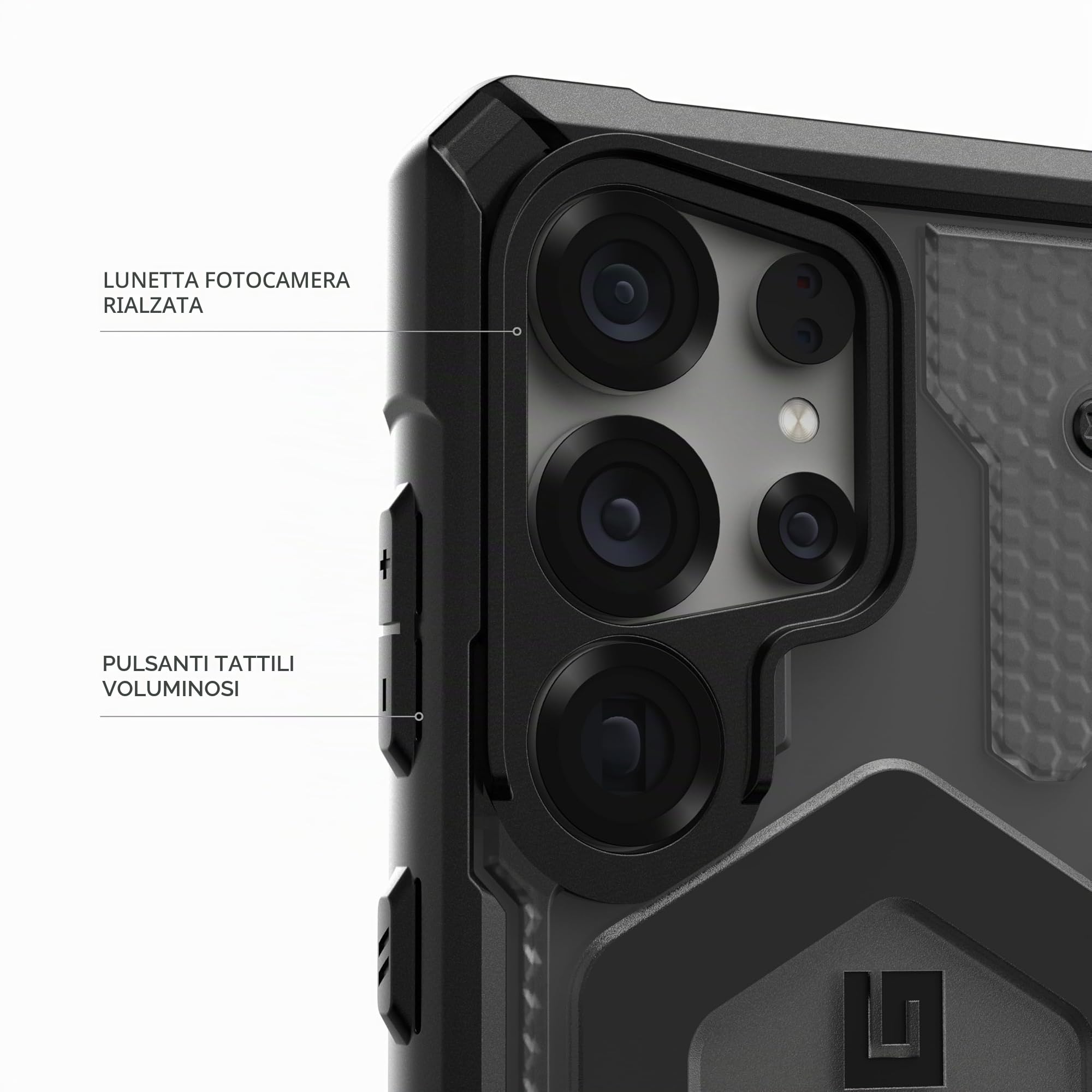 Urban Armor Gear Pathfinder MS Case Samsung Galaxy S25 Ultra Custodia (Anello magnetico, Designed for Samsung certificato, Ricarica wireless compatibile, 5,5m Protezione) ash (grigio trasparente)