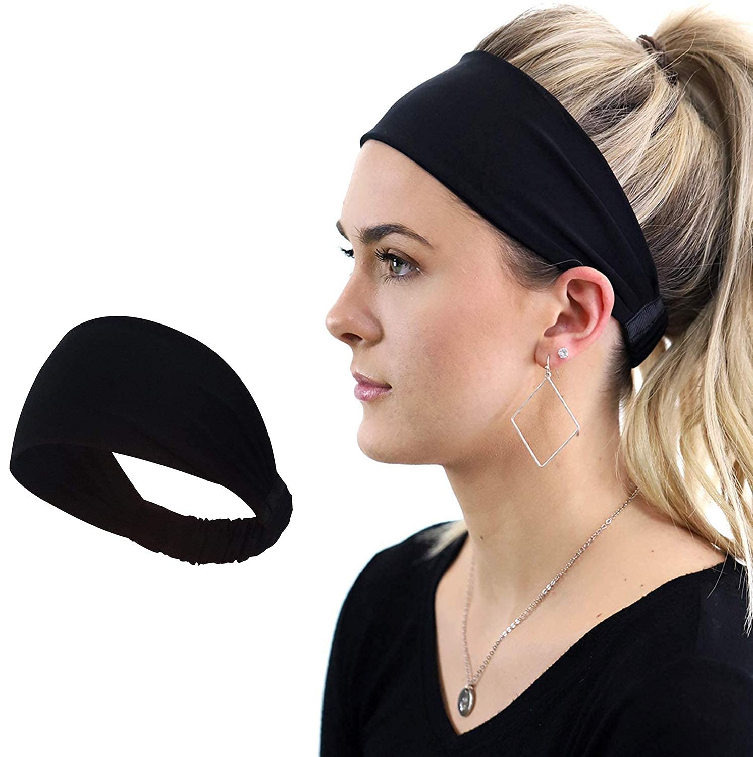 BISMAADH Double Side Elastic Sports Workout Fashion Headband for men and women - Ideal for Gym, Yoga, Running, Excersice, Camping, Badminton and all athletic activities (BlackNeon) (B08X7BYYKB) Amazon Price History, Amazon Price Tracker