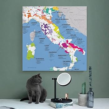 Amazon.co.jp: GZLLX イタリアワインマップポスター イタリアワイン