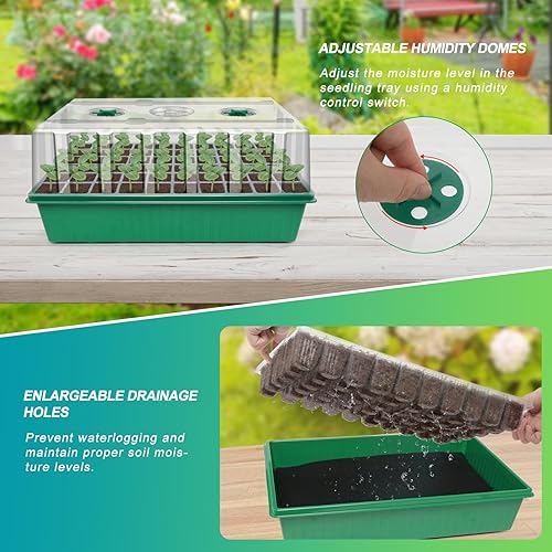 Miniatura 3 de GOOINMILL Bandeja Iniciadora de Semillas con Autoriego con Luz de Crecimiento Temporizada, Bandeja Iniciadora de Plantas de 80 Celdas Kit Iniciador