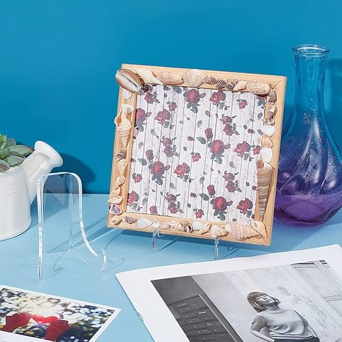 Miniatura 6 de GORGECRAFT 2 soportes de exhibición de caballete de acrílico transparente de 3 pulgadas con parte trasera plana para decoración de exhibición,