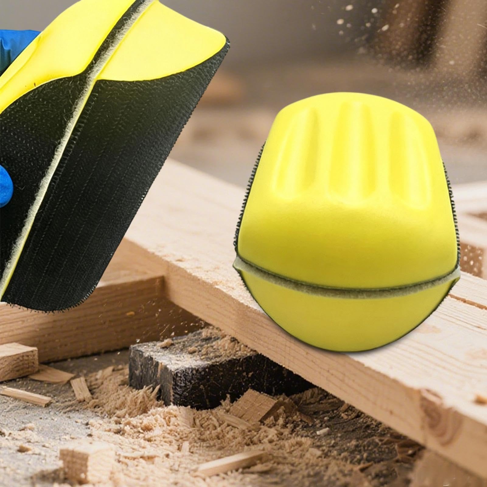 Handschleifblock 5 Stück -Aufbereitungs-Polierpads | Gebogener Schleifpapierblock Für Möbel Büro Handwerk Werkstatt Studio Zuhause Industrie Bau