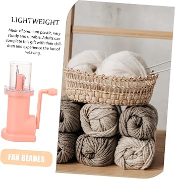 PERSELOSO Mini Hand Operated Knitting Mill Machine DIY Braider for Crafting Bracelets and Sweaters Easy Use Knitting Tool Plastic Spool for Home Projects