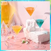 Vista 5 de Rtteri 250 vasos de Martini de plástico desechables de 2 onzas, mini vasos de margarita transparentes para bodas, fiestas, vino, cócteles, bebidas