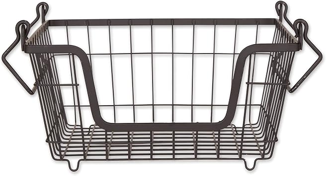 DII Metal Wire Utility Storage Bin, Small, 11x11x6, Black