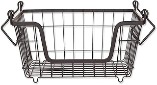 DII Metal Wire Mesh Stackable Utility Storage Bin, Small, 11x11x6, Black