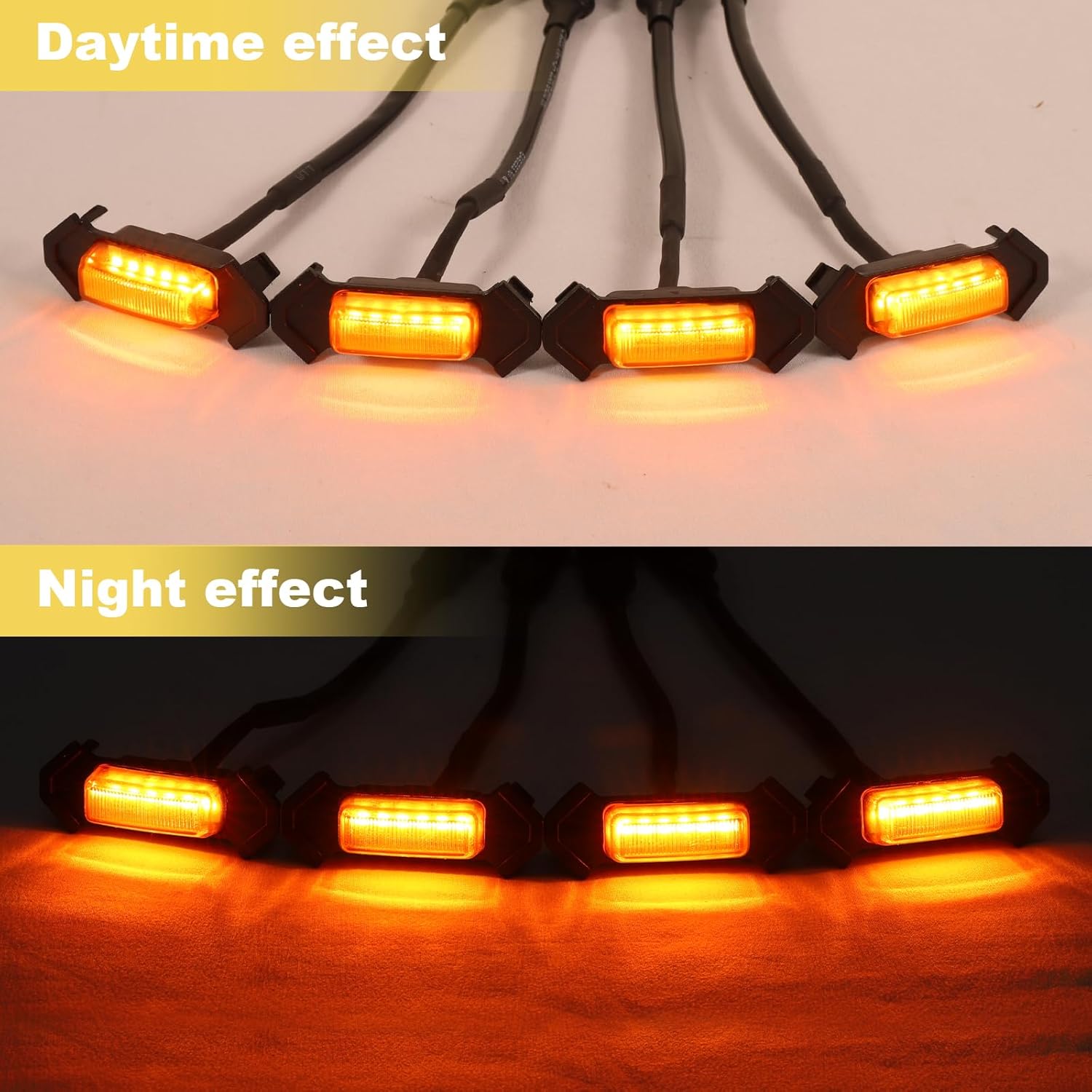 5pcs Led Grill Lights Fit for Toyota Tacoma 2015-2023 TRD-Pro or Aftermarket Tacoma TRD-pro Grills Grille Led Light Lights (Amber Black led)