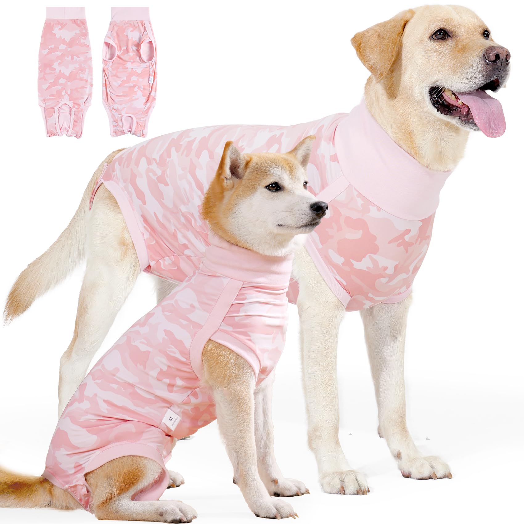 PAWIVID Dog Recovery Suit, Spay Surgical Onesie for Female Male Dogs, Dog Bodysuits After Surgery Anti-Licking, Neuter Pet Recovery Shirt for Dogs Alternative E-Collar&Cone (Camouflage Powder, L)