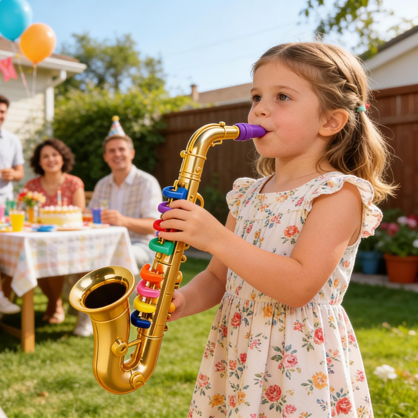 Kindersaxophon, Musikinstrument für Kinder, Spielzeug-Saxophon, für & Mädchen – Geburtstag, Feiertag, Schulaufführung, Bühnenauftritt, Rollenspiel, Talent-Show