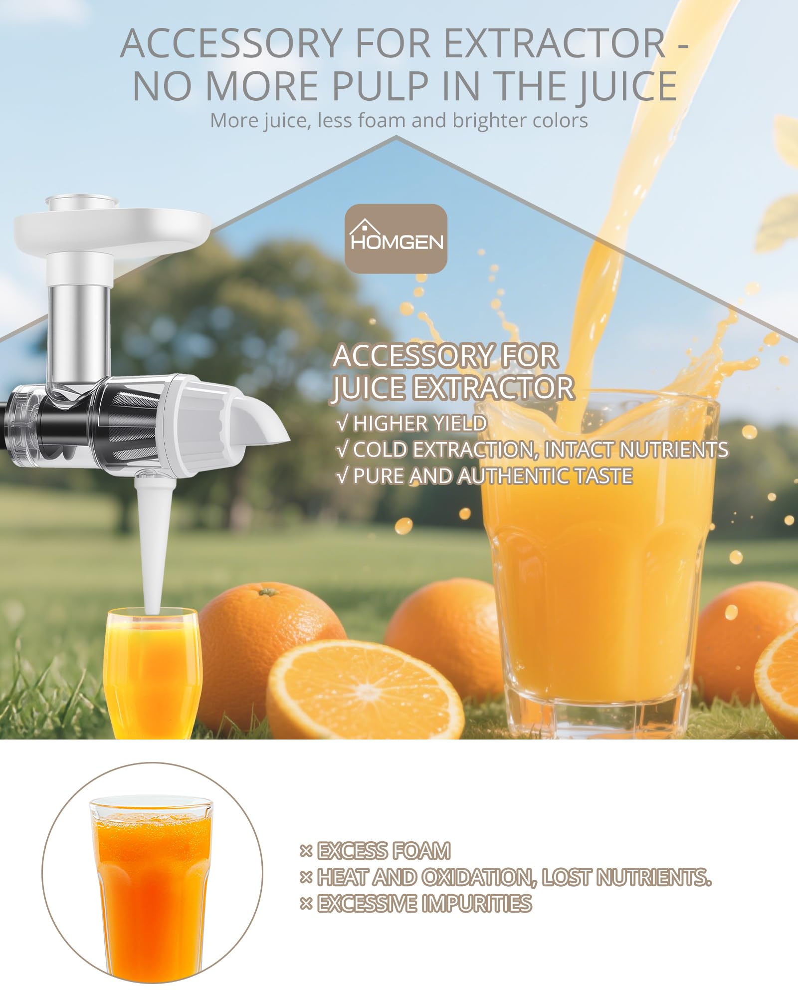 HOMGEN Nasadka do sokowirówki do miksera stojącego KitchenAid