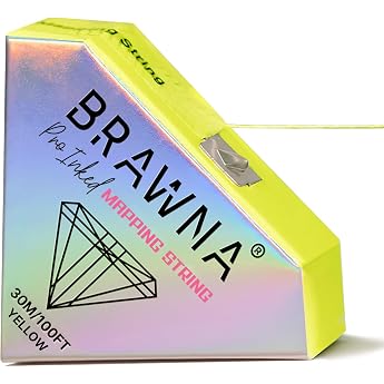 BRAWNA 30M 100FT Vorgef rbter Mapping Faden Gelb   Pr ziser Brow & Lip Vermessungsfaden   Microblading Zubeh r f r Augenbrauen PMU & Lip Blush   Inked Thread