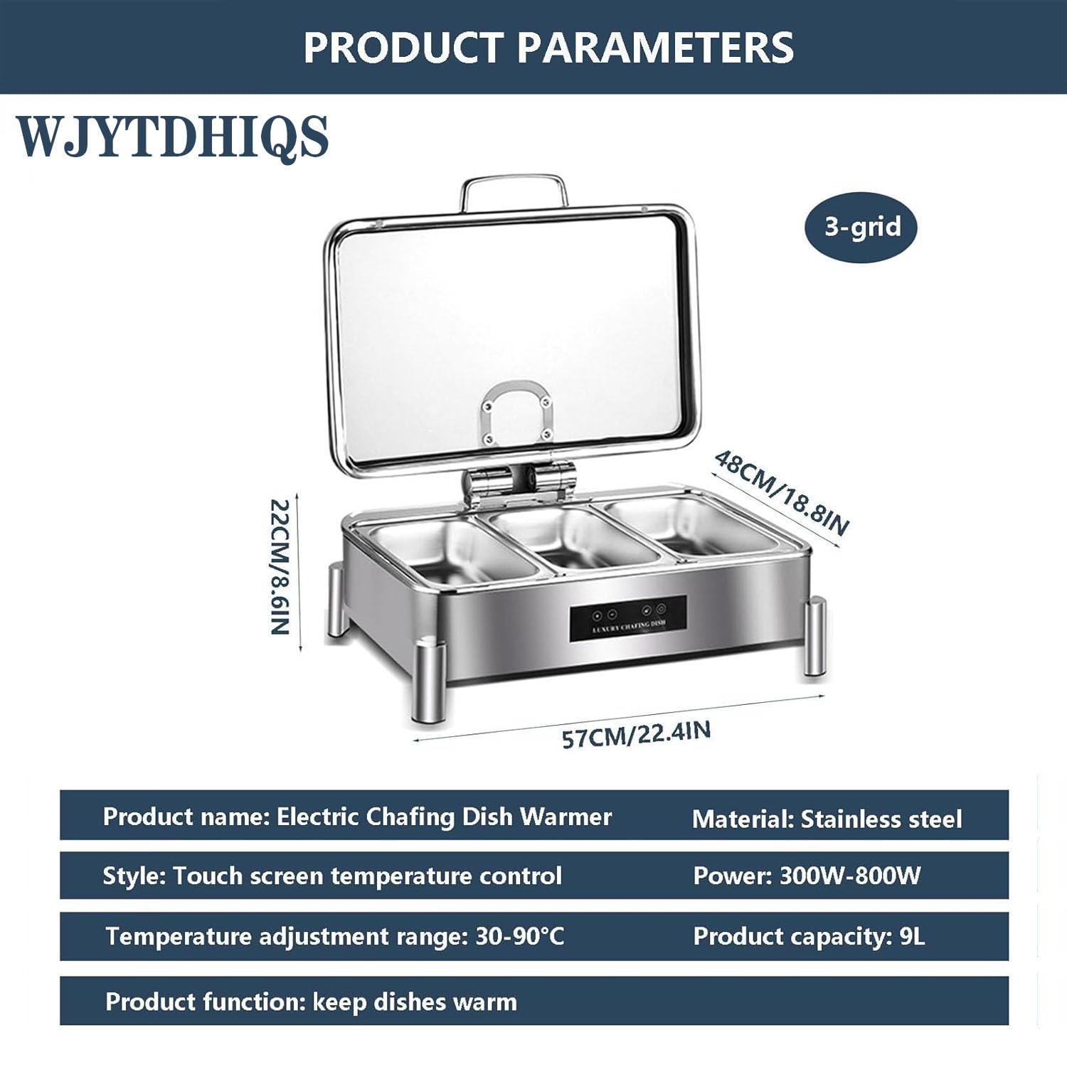 9L Scaldavivande Elettrico per Buffet, Chafing Dish Elettrico Professionale, Scaldavivande Elettrico Professionale con Regolazione Intelligente della Temperatura, per Buffet, Feste e Banchetti