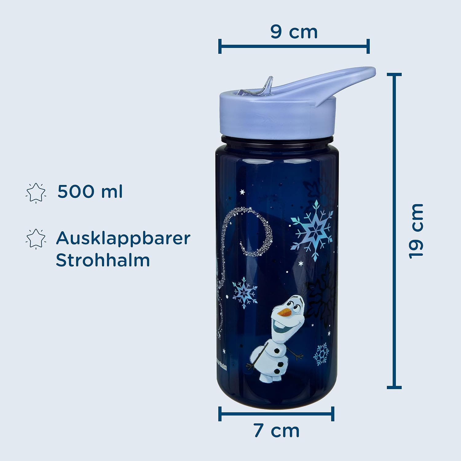 Scooli - Frozen set for children: snack box + bottle, perfect for school/nursery, from 4 years old, lightweight and safe plastic