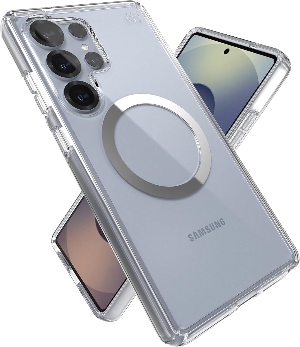 Samsung Galaxy S25 Ultra Case - Magnet Case,13-Foot Drop Protection,Anti-Yellowing-Samsung S25 Ultra Case Magsafe-Raised Bezel & Enhanced Buttons -Presidio Perfect-Clear -Clear/Chrome(Pack of 1)