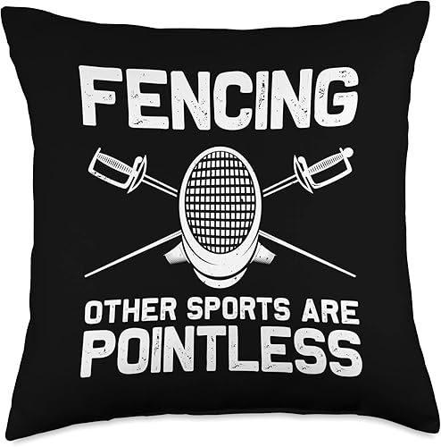 Miniatura 5 de Best Fencing Gift Fencing Accessories & Stuff Divertido diseño para hombres, mujeres, niños, esgrima, cojín deportivo, 16 x 16 pulgadas, multicolor