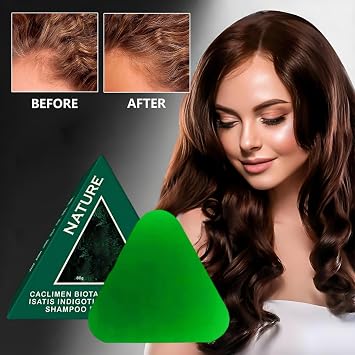 Nature Triangle Shampoo Bar, Nature Seven Green Soap Shampoo - Natural Plant Shampoo Bar for Gentle Cleaning & Care, Strengthens and Smooths Hair, for Men and Women (3 Pieces)