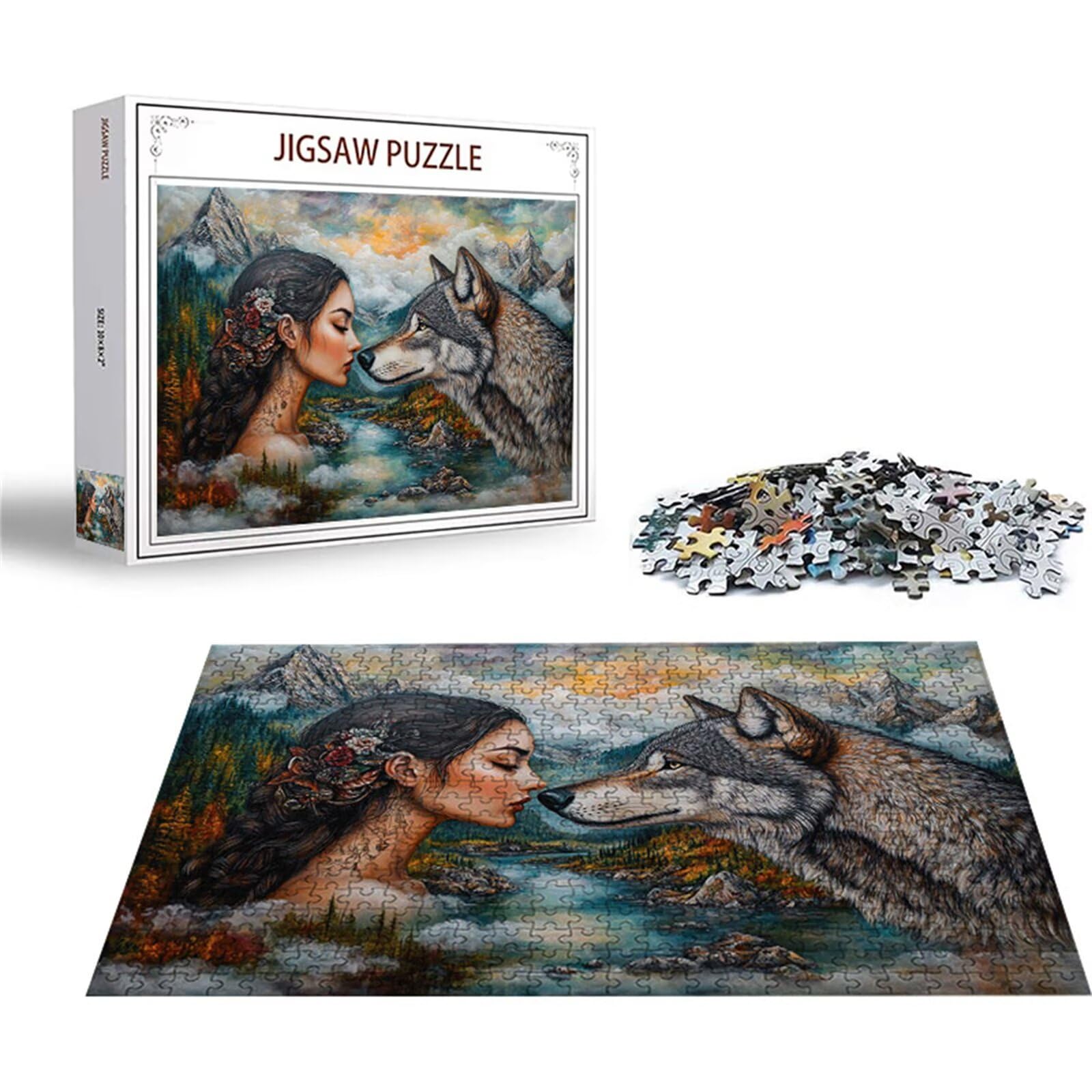 Puzzle 2000 sztuk kobiety puzzle wilk układanki drewniane, klasyczne dla dorosłych diY gra w wyzwanie idealnie pasują między nimi literami z tyłu Wysokiej jakości układanki dla dzieci i dorosłych wiek