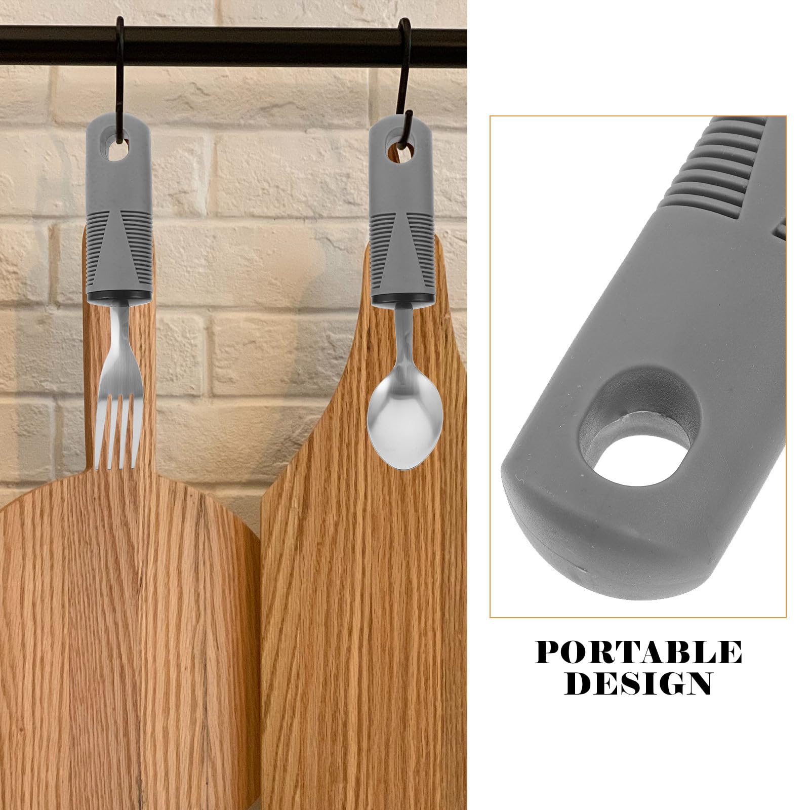 Vajilla Antivibración Para Personas Mayores Incluye Cuchara y Tenedor Adaptables Cubiertos Portátiles Para Uso Casa o Restaurante