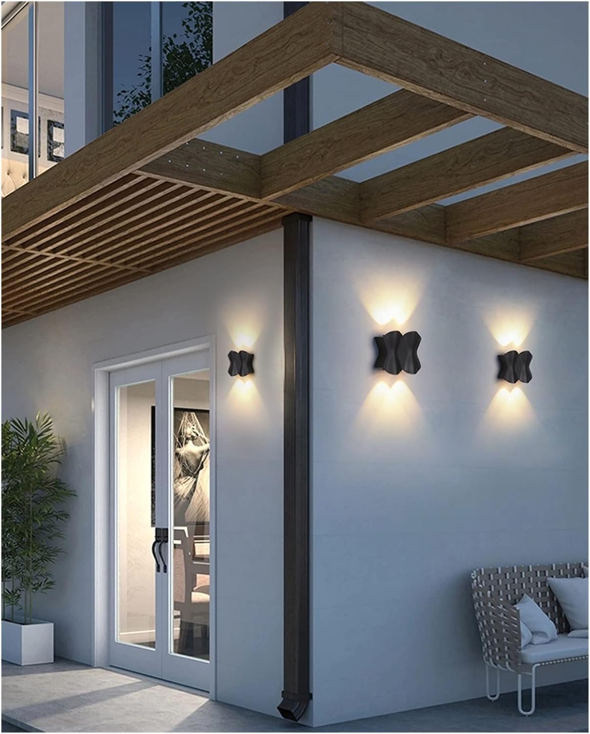 XJBTBA Waterproof Courtyard Double Wall Washing Lamp Outdoor - Corridor Staircase Exterior Door,Pendant Ceiling