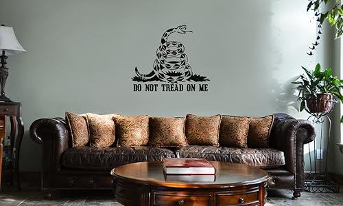 Decal Serpent Vinilo decorativo para pared con texto en inglés "Do Not Tread On Me" (Negro)