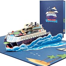 Cruise Ship Card Pop Up - 3D Greeting Card Cruise Ship, Birthday Gifts for Cruise Lovers, Kids, Men, Retirement Gift for Woman Men, Graduation Gift Card, Anniversary Card