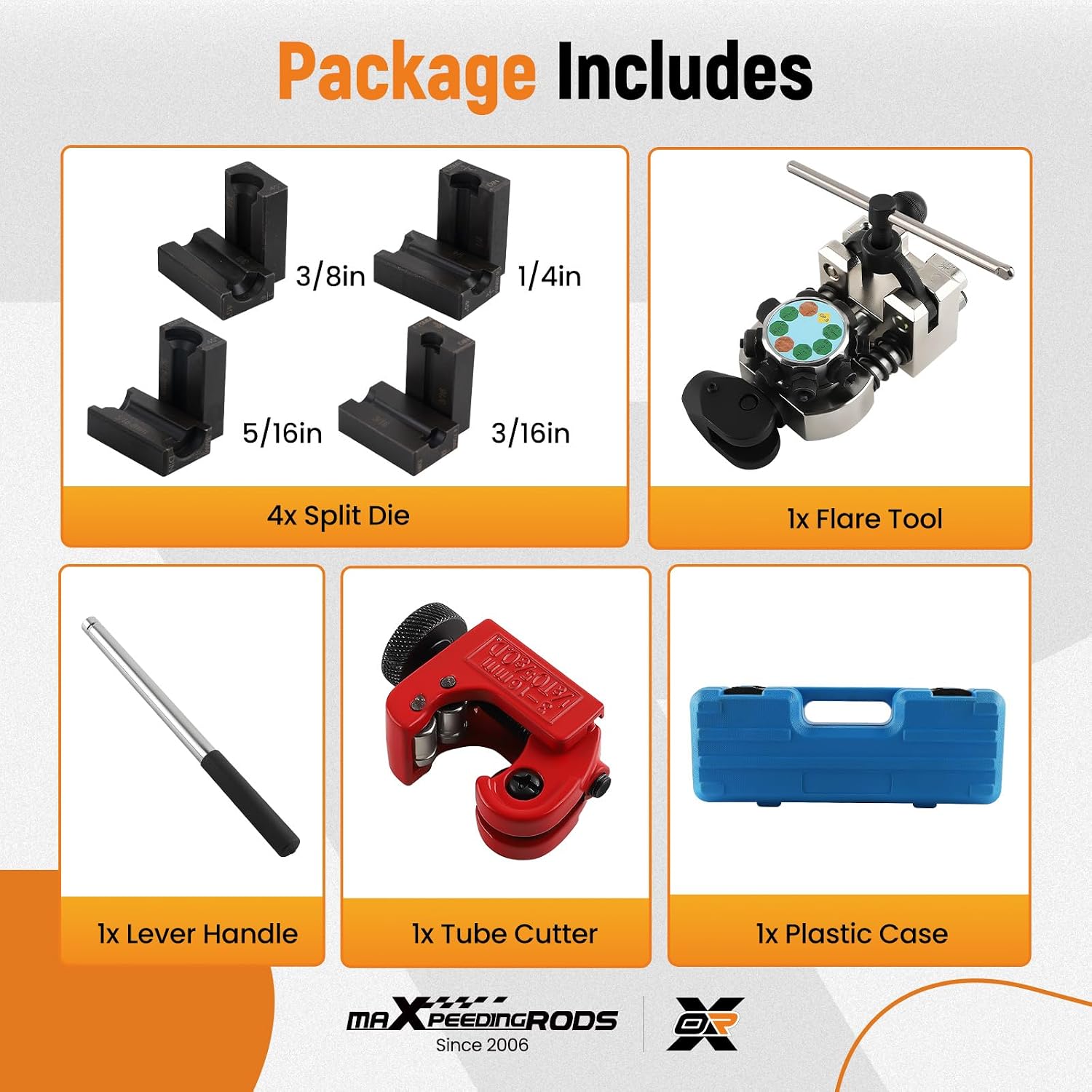 maXpeedingrods Brake Line Flaring Tool Kit, 45 Degree Flaring Tool Set