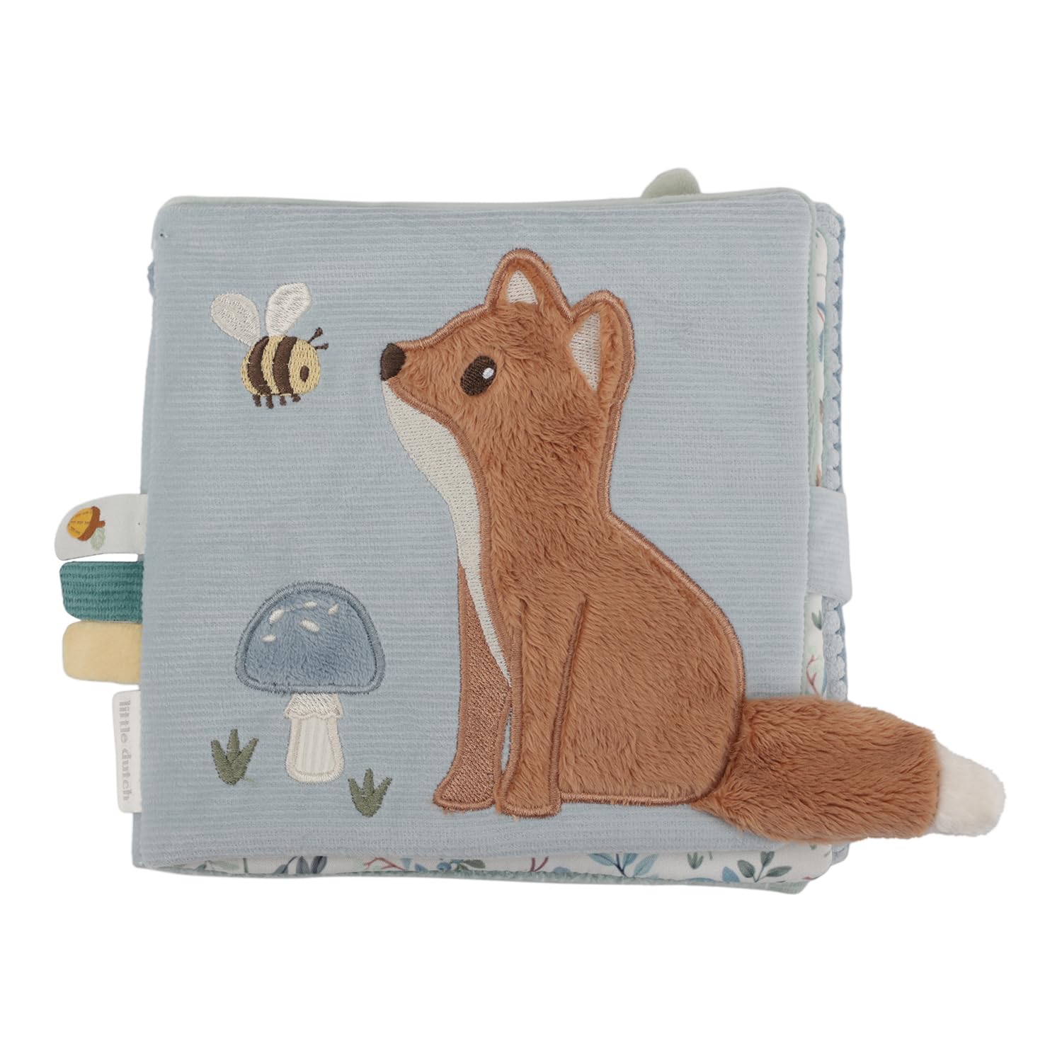 Little Dutch Fühlbuch Stoffbuch Babybuch aus weichem Stoff Aktivität, Entdecken und Knistern Fuchs blau - Forest Friends