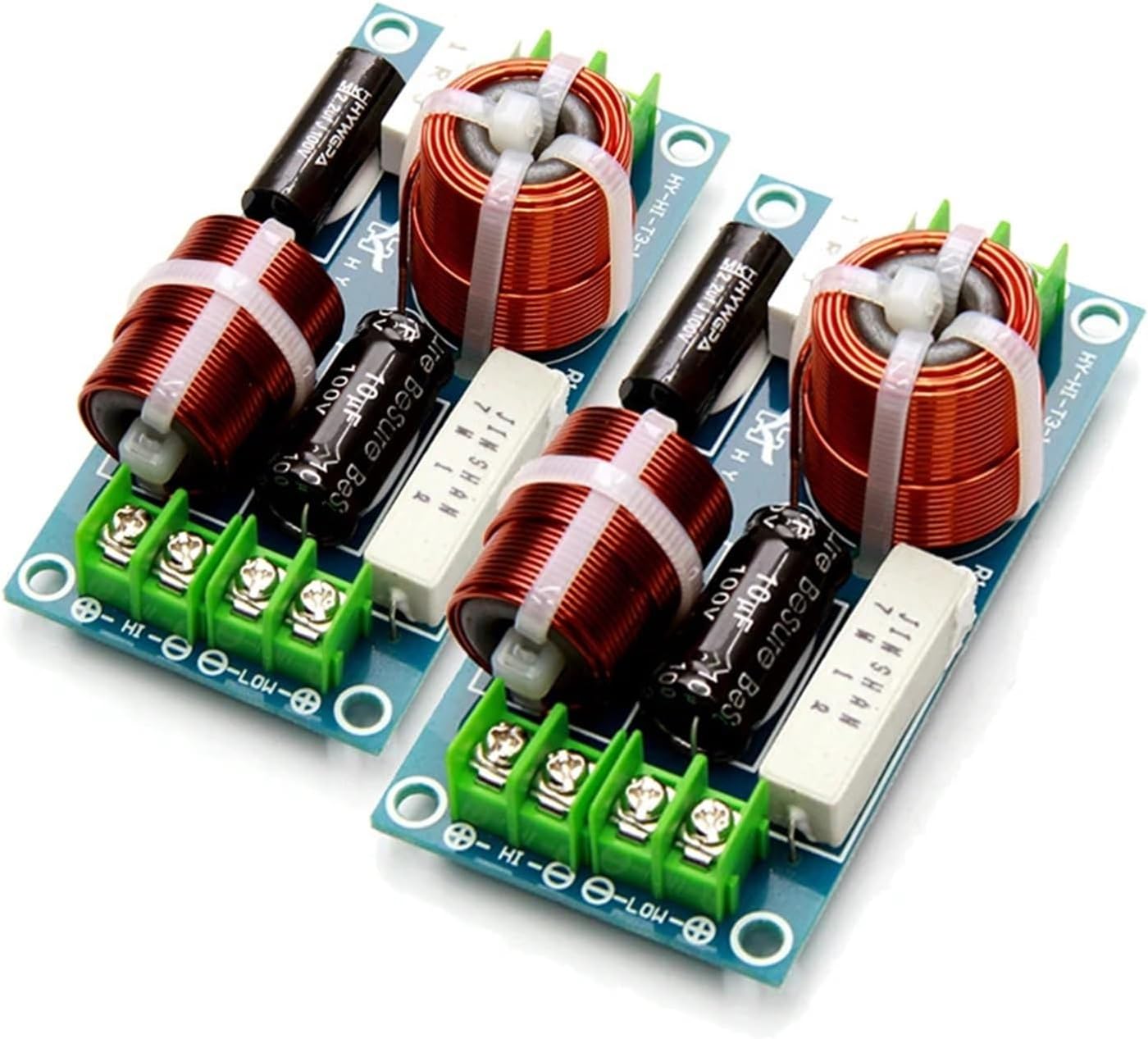 2PCS 2 Way 120W Speaker Bass Treble Frequency Divider 2-Unit Home Theater Tweeter Woofer HiFi Stereo Audio Crossover Filters