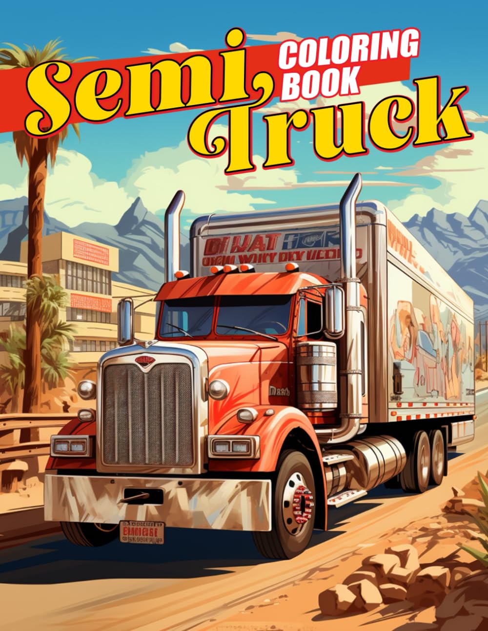 Semi Truck Coloring Book: Hit the Road with Mighty Machines Coloring