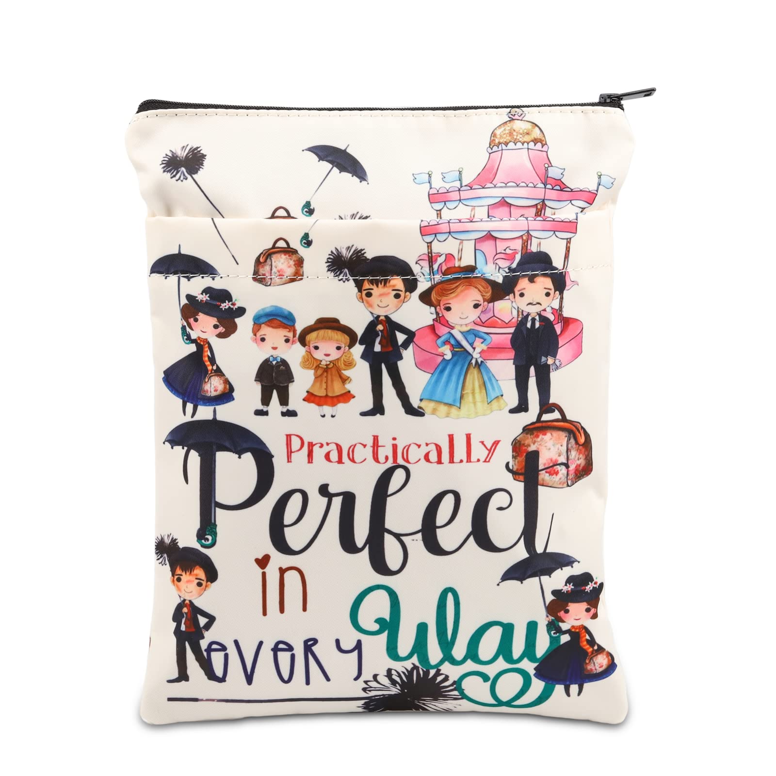 KEYCHINKEYCHIN Mary Quote Book Sleeve Mary Fans Gift Practically Perfect in Every Way Book Cover Protector for Book Lover Mary Umbrella Merchandise(Practically Perfect BS)