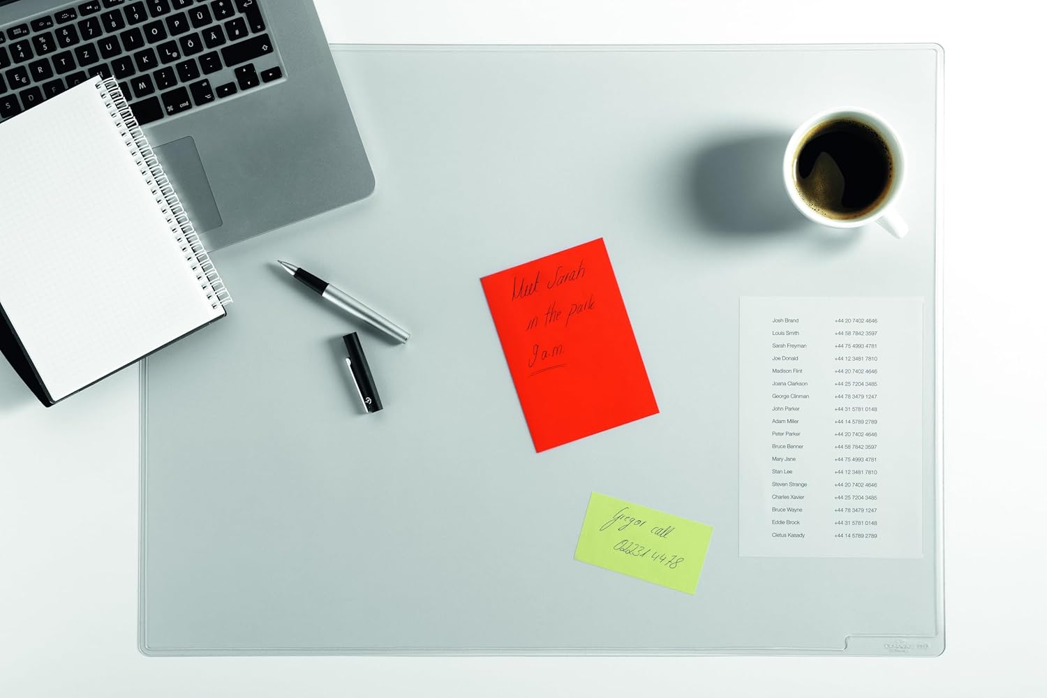 Durable DURAGLAS Desk Mat Transparent - 19.25" x 25.6875" Inches - Pack of 1 - Anti-Glare & Anti-Slip - Ideal for Keeping Small Notes & Reminders Close to Hand