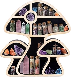 Mushroom Floating Shelves,Cute Mushroom Wall Decor,Multi Layer Wooden Storage Shelf, Home Creative Storage Shelf,Crystal Display Shelf for Wall, Perfect Decoration and Storage Gift