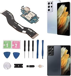 Substituição para Galaxy S21 Ultra USB Charging Port Flex Cable, Type C Charger Dock Board Flex Cable Connector for Galaxy S21 Ultra SM G998U D 0 US Version with Tools