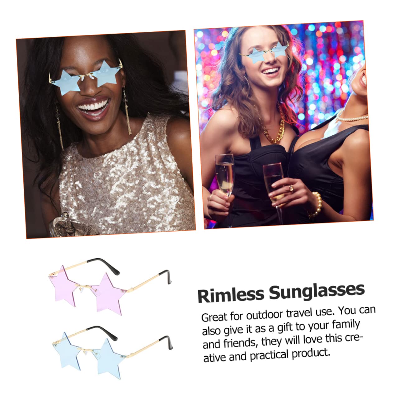 VALICLUD Gafas De Sol De Fiesta Niño Gafas De Sol Gafas Rosas Fiesta De Estrellas Anteojos De Pentagrama De Personalidad Gafas De Sol De Carnaval Gafas De a Ordenador Personal