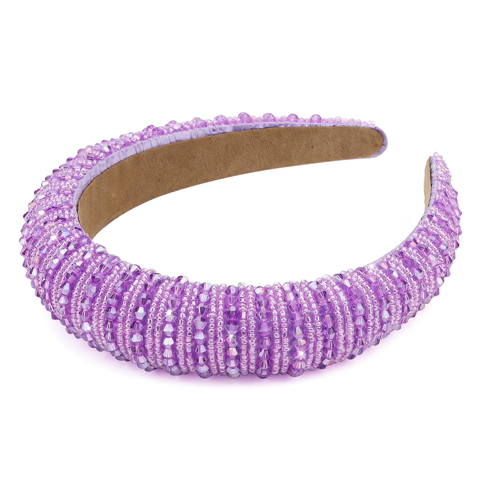 Wecoe Mor kafa bandı moda yapay elmas kafa bandı kadın yastıklı kafa bandı fantezi Bling elmas ışıltı kristal boncuklu kafa bandı sevimli saç bandı tatil saç aksesuarları kadınlar kızlar için