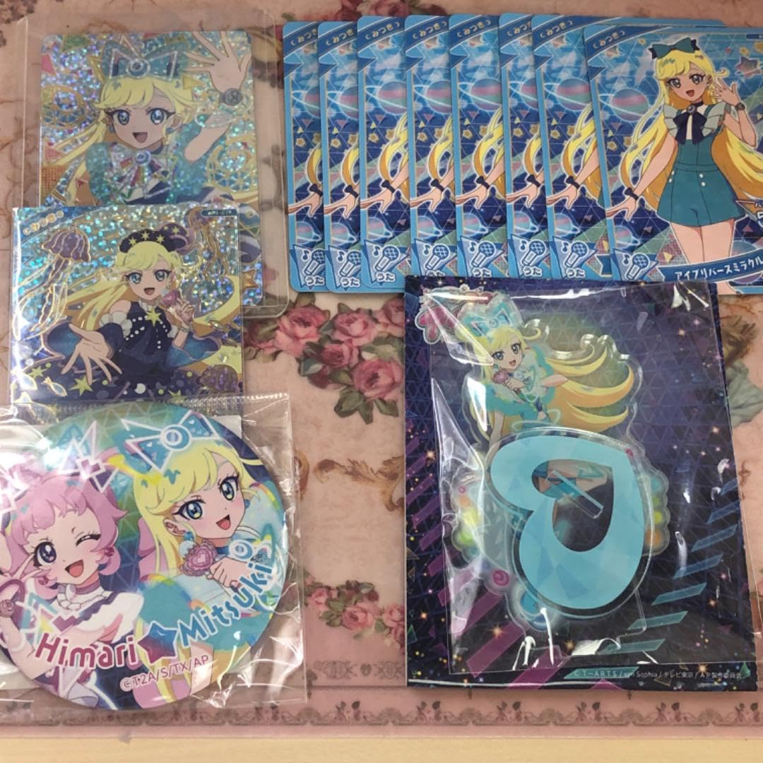 ひみつのアイプリ TSUTAYA 星川みつき 缶バッジアクリルスタンドセット