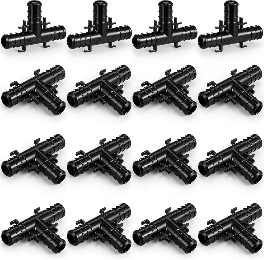 16 Pack 1/2 Inch PEX Tee Fittings PPSU Barb Equal Crimp Connector — 사진 1