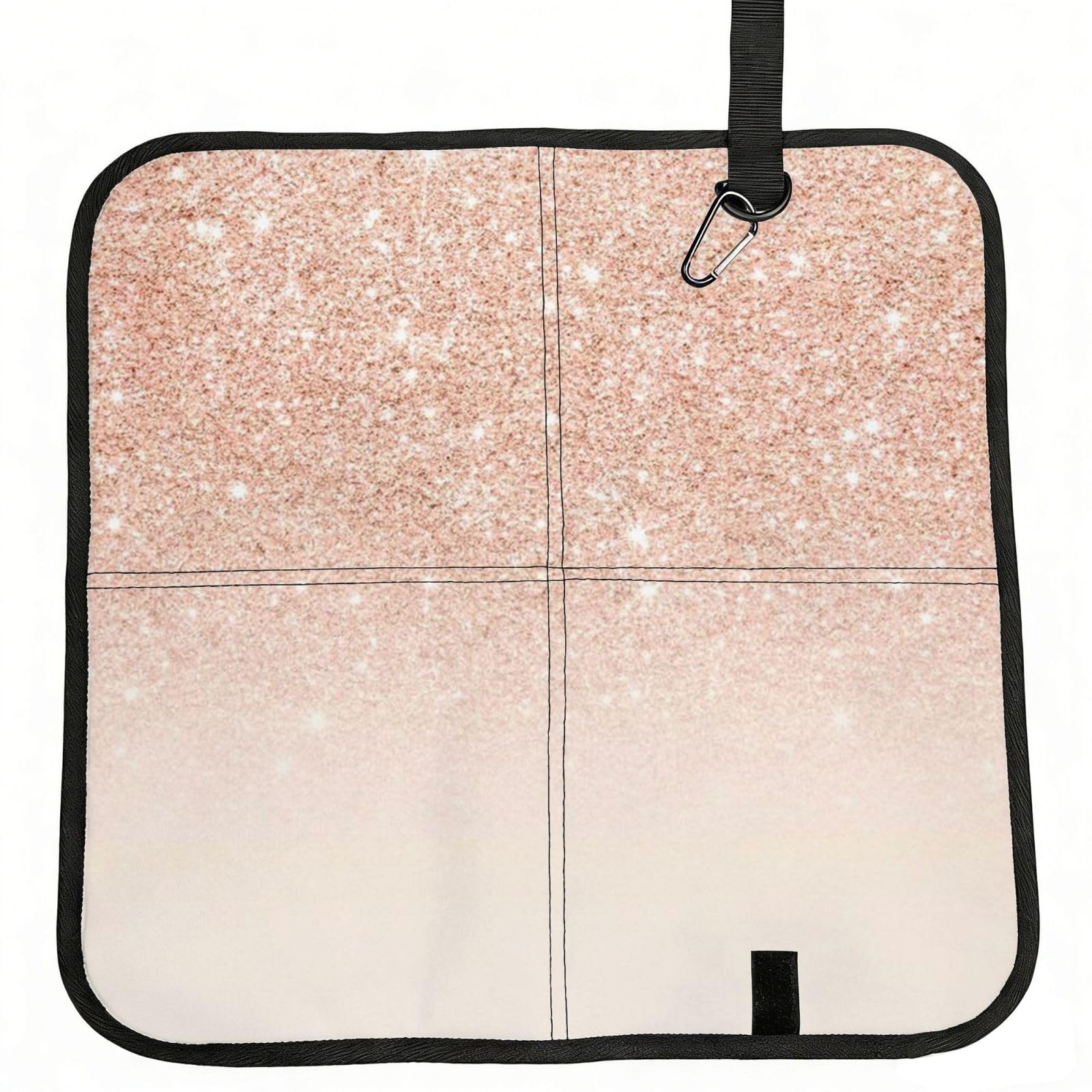 ERCgad Rose Gold Faux Glitter Print Foldable Seat Cushion Portable Chair Pad Lightweight Travel Outdoor Office Home