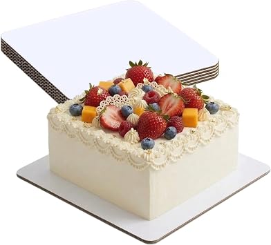 5PCS Square Cake Boards,11.8 x 11.8 Inch White Greaseproof Cardboard