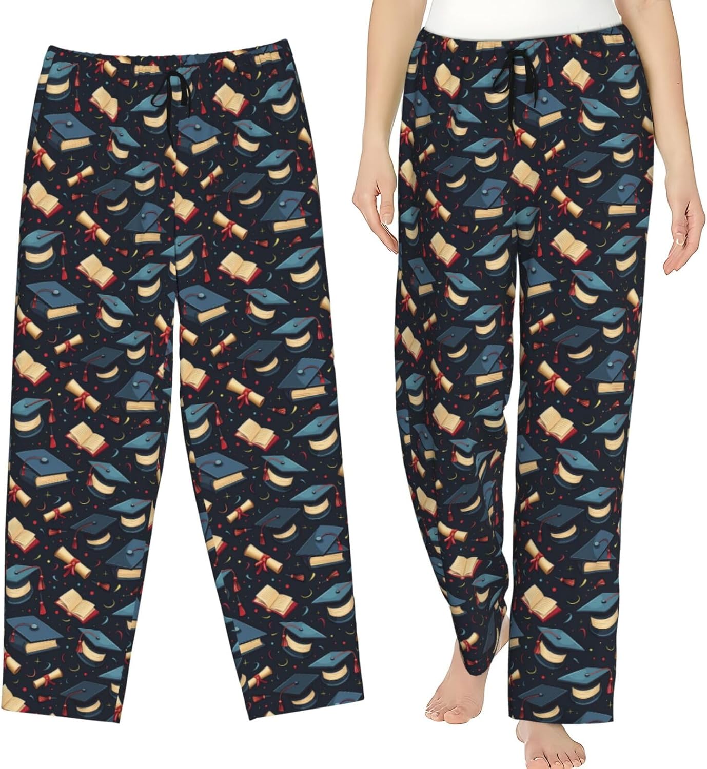 Women Comfy Pajama Pants Stretch Sleepwear Lounge Pants With Pockets & Drawstring - Image 2