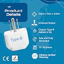 Ceptics India to USA, Japan, Philippines & More (Type B) Travel Adapter Plug - CE Certified - RoHS Compliant (GP-5) gallery image